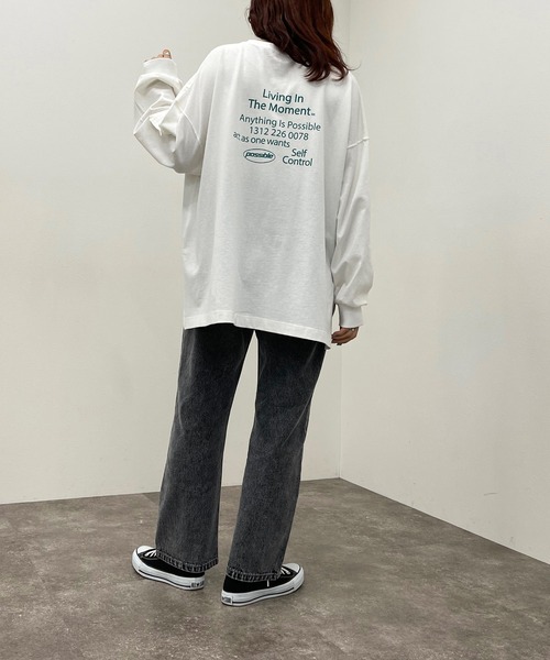 apres jour mignon(アプレジュールミニョン)の「BIGスリットロンT【ZOZOTOWN限定アイテム】(Tシャツ/カットソー・レディース・その他/ブルー系その他/ホワイト系その他/オフホワイト/ナチュラル/ブラック/ブラック系その他・X-LARGE/フリー)」の12枚目の写真