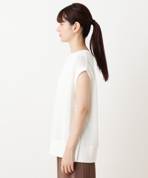 Cutie Blonde（キューティーブロンド）の「◆【S-L/2点セット】カットメッシュベストSET（その他トップス・レディース・ブラック/オフホワイト・01/03/02）」の5枚目の写真