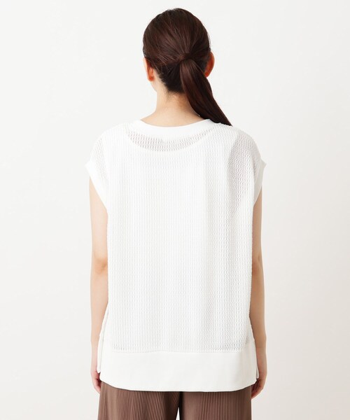Cutie Blonde（キューティーブロンド）の「◆【S-L/2点セット】カットメッシュベストSET（その他トップス・レディース・ブラック/オフホワイト・01/03/02）」の6枚目の写真