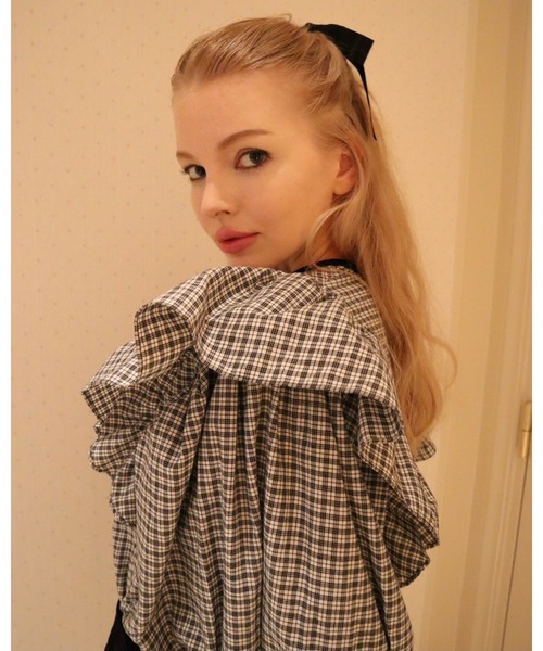 epine(エピヌ)の「velours ribbon frill blouse(シャツ/ブラウス・レディース・ホワイト/ブラック系その他・FREE)」の21枚目の写真