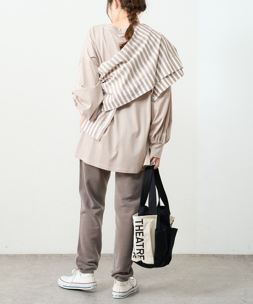 PUAL CE CIN（ピュアルセシン）の「ピグメント裏毛パンツ（スウェットパンツ・レディース・ライトベージュ/ブラウン/ブラック・FREE）」の20枚目の写真