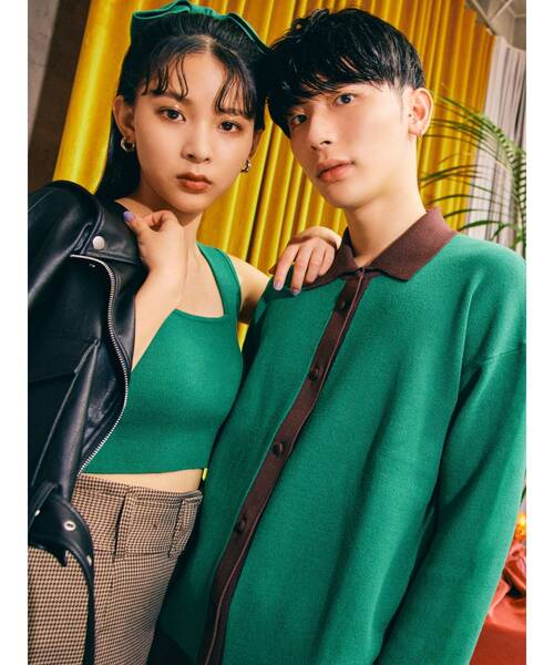 MURUA（ムルーア）の「【MURUA×よしミチ】ユニセックスカーデ（カーディガン/ボレロ・レディース・グリーン/その他1・FREE）」の2枚目の写真