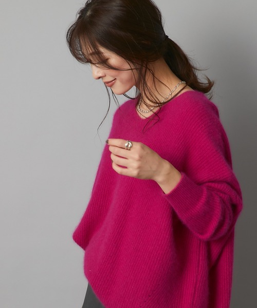 RIVE DROITE（リヴドロワ）の「大人の余裕を感じさせる　FOX25％片畦ワイドコクーンニット（ニット/セーター・レディース・グレー/ライトベージュ/ブルー/ピンク・FREE）」の4枚目の写真