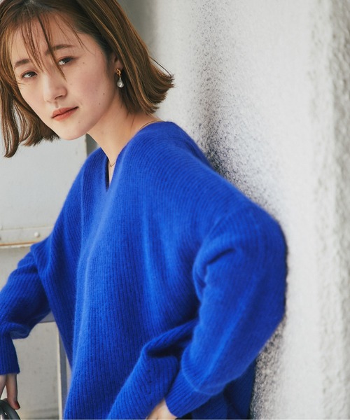 RIVE DROITE（リヴドロワ）の「大人の余裕を感じさせる　FOX25％片畦ワイドコクーンニット（ニット/セーター・レディース・グレー/ライトベージュ/ブルー/ピンク・FREE）」の19枚目の写真