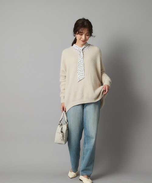 RIVE DROITE（リヴドロワ）の「大人の余裕を感じさせる　FOX25％片畦ワイドコクーンニット（ニット/セーター・レディース・グレー/ライトベージュ/ブルー/ピンク・FREE）」の15枚目の写真