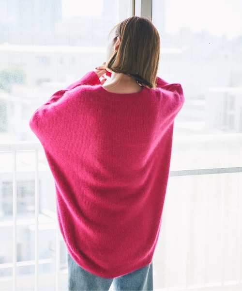 RIVE DROITE（リヴドロワ）の「大人の余裕を感じさせる　FOX25％片畦ワイドコクーンニット（ニット/セーター・レディース・グレー/ライトベージュ/ブルー/ピンク・FREE）」の18枚目の写真