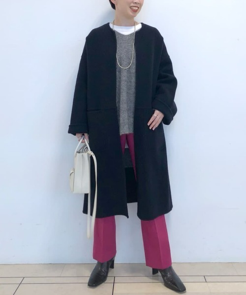 RIVE DROITE（リヴドロワ）の「大人の余裕を感じさせる　FOX25％片畦ワイドコクーンニット（ニット/セーター・レディース・グレー/ライトベージュ/ブルー/ピンク・FREE）」の11枚目の写真