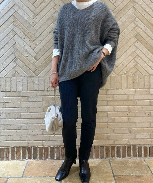RIVE DROITE（リヴドロワ）の「大人の余裕を感じさせる　FOX25％片畦ワイドコクーンニット（ニット/セーター・レディース・グレー/ライトベージュ/ブルー/ピンク・FREE）」の9枚目の写真