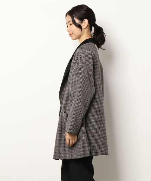 Fashion Letter(ファッションレター)の「オーバーサイズチェック柄チェスターコート(チェスターコート・レディース・ブラウン/ベージュ/ダークブラウン/チャコール・M)」の6枚目の写真