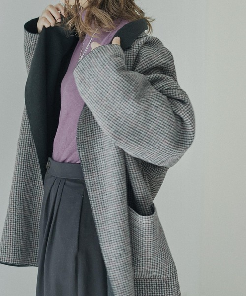Fashion Letter(ファッションレター)の「オーバーサイズチェック柄チェスターコート(チェスターコート・レディース・ブラウン/ベージュ/ダークブラウン/チャコール・M)」の17枚目の写真