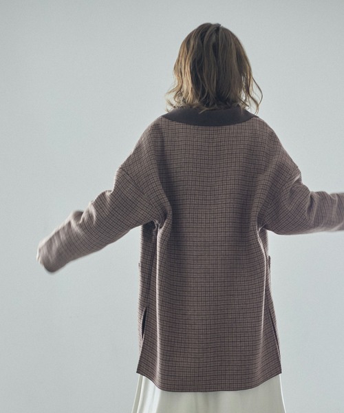 Fashion Letter(ファッションレター)の「オーバーサイズチェック柄チェスターコート(チェスターコート・レディース・ブラウン/ベージュ/ダークブラウン/チャコール・M)」の11枚目の写真