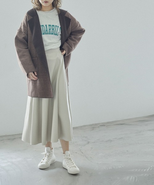 Fashion Letter(ファッションレター)の「オーバーサイズチェック柄チェスターコート(チェスターコート・レディース・ブラウン/ベージュ/ダークブラウン/チャコール・M)」の18枚目の写真