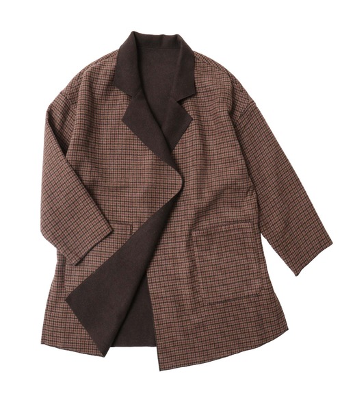 Fashion Letter(ファッションレター)の「オーバーサイズチェック柄チェスターコート(チェスターコート・レディース・ブラウン/ベージュ/ダークブラウン/チャコール・M)」の22枚目の写真