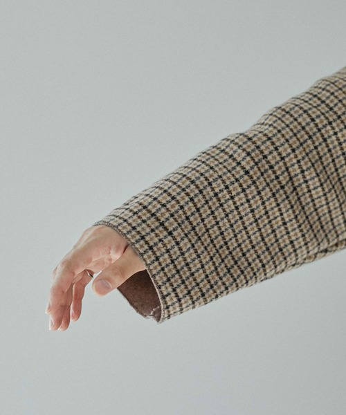 Fashion Letter(ファッションレター)の「オーバーサイズチェック柄チェスターコート(チェスターコート・レディース・ブラウン/ベージュ/ダークブラウン/チャコール・M)」の19枚目の写真