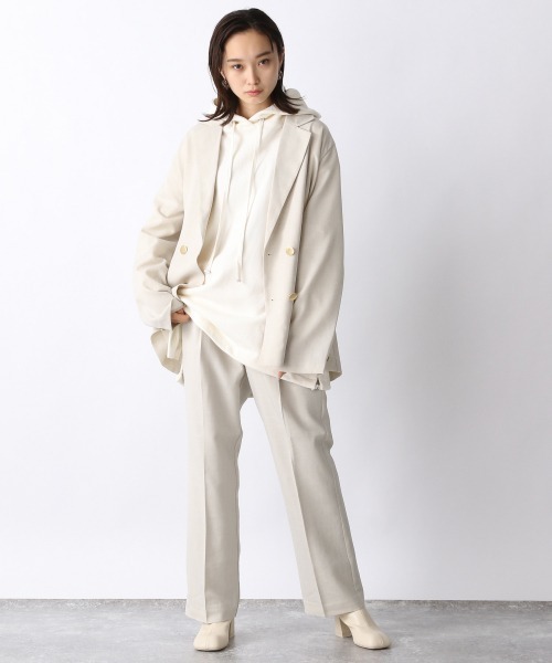 JEANASIS（ジーナシス）の「ソフトツイルトラウザーパンツ/238628（その他パンツ・レディース・チャコールグレー/オフホワイト/グリーン・FREE）」の8枚目の写真