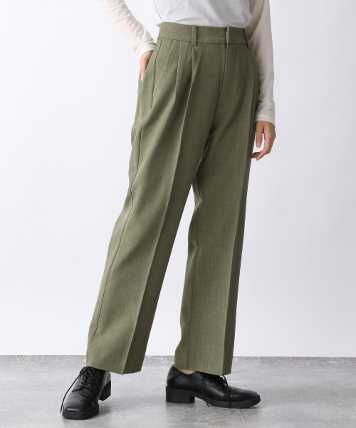 JEANASIS（ジーナシス）の「ソフトツイルトラウザーパンツ/238628（その他パンツ・レディース・チャコールグレー/オフホワイト/グリーン・FREE）」の6枚目の写真