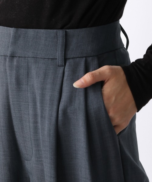 JEANASIS（ジーナシス）の「ソフトツイルトラウザーパンツ/238628（その他パンツ・レディース・チャコールグレー/オフホワイト/グリーン・FREE）」の7枚目の写真