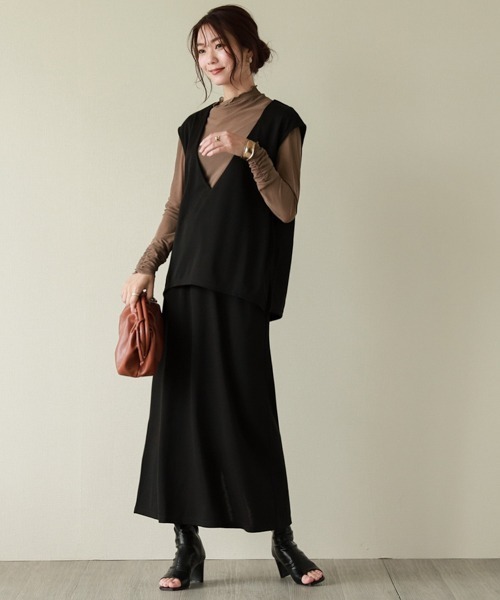 La-gemme（ラジェム）の「カットソーセットアップ（セットアップ・レディース・ブラック/ブラウン/グレー・M/L）」の2枚目の写真