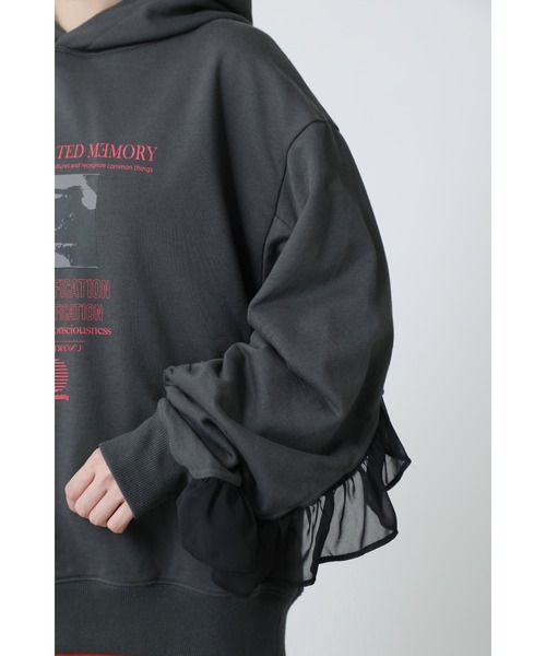 OKIRAKU(オキラク)の「OKIRAKU×ROSE BUD グラフィックフーデッドスウェット(パーカー・レディース・パープル/ブラック・ONE SIZE)」の11枚目の写真