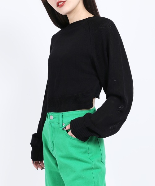 WC（ダブル シー）の「フロントカットデザインニット（ニット/セーター・レディース・ホワイト/ブラック・FREE）」の6枚目の写真