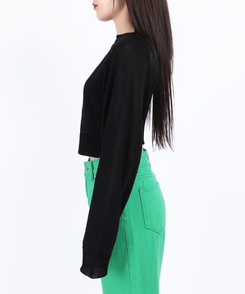 WC（ダブル シー）の「フロントカットデザインニット（ニット/セーター・レディース・ホワイト/ブラック・FREE）」の8枚目の写真