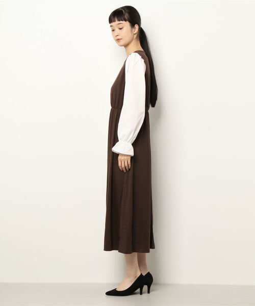 ehka sopo（エヘカソポ）の「ドッキングワンピース（ワンピース・レディース・ブラック/ブラウン/グレー・ﾌﾘ-）」の5枚目の写真