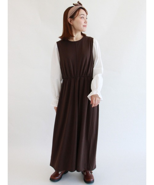 ehka sopo（エヘカソポ）の「ドッキングワンピース（ワンピース・レディース・ブラック/ブラウン/グレー・ﾌﾘ-）」の3枚目の写真