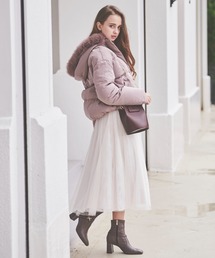 レース×チュールスカート