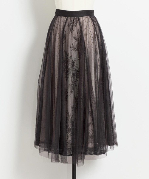 NOELA(ノエラ)の「レース×チュールスカート(スカート・レディース・ブラック/ブラウン/オフホワイト・フリー)」の10枚目の写真