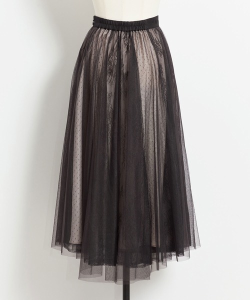 NOELA(ノエラ)の「レース×チュールスカート(スカート・レディース・ブラック/ブラウン/オフホワイト・フリー)」の13枚目の写真