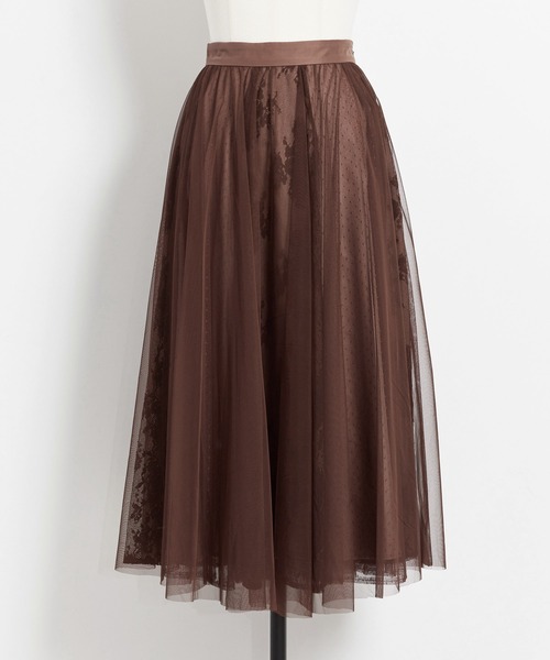 NOELA(ノエラ)の「レース×チュールスカート(スカート・レディース・ブラック/ブラウン/オフホワイト・フリー)」の14枚目の写真