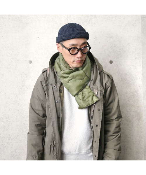 MILITARY（ミリタリー）の「新品 米軍 M-65フィールドパンツライナー リメイクマフラー（テーラードジャケット・メンズ・オリーブ系/オリーブ系2・ONE SIZE）」の3枚目の写真