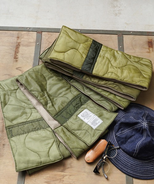 MILITARY（ミリタリー）の「新品 米軍 M-65フィールドパンツライナー リメイクマフラー（テーラードジャケット・メンズ・オリーブ系/オリーブ系2・ONE SIZE）」の13枚目の写真