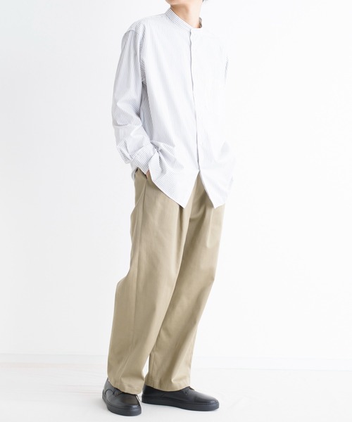 Blanc YM(ブランワイエム)の「Blanc YM ブランワイエム / Cotton Gabardine Easy Pants コットンギャバジン イージーパンツ 2タックパンツ バルーンパンツ / BL-22S-CGEP(チノパンツ・メンズ・ベージュ・SMALL/MEDIUM)」の8枚目の写真