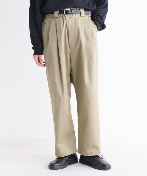 Blanc YM(ブランワイエム)の「Blanc YM ブランワイエム / Cotton Gabardine Easy Pants コットンギャバジン イージーパンツ 2タックパンツ バルーンパンツ / BL-22S-CGEP(チノパンツ・メンズ・ベージュ・SMALL/MEDIUM)」の19枚目の写真