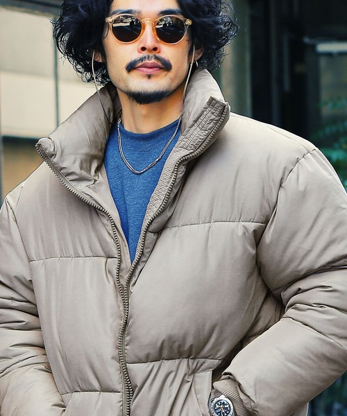 roshell（ロシェル）の「スタンドカラーショートペディン 中綿ダウンジャケット ブルゾン（ブルゾン・メンズ・グレイッシュベージュ/ブラック/ミックスグレー/ネイビー/その他・LARGE/MEDIUM/SMALL/X-LARGE）」の4枚目の写真