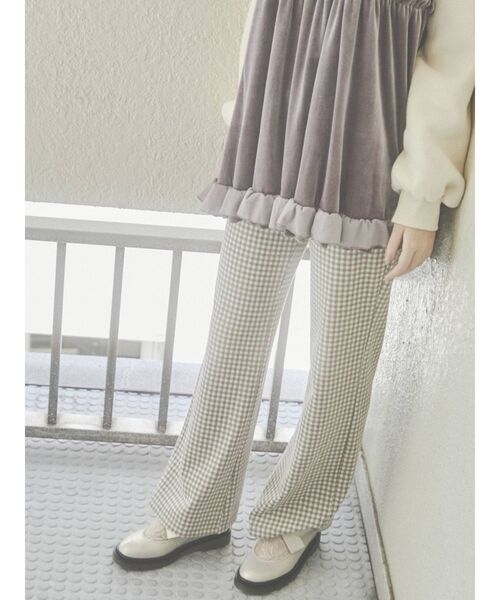 merry jenny（メリージェニー）の「チェックカットパンツ（その他パンツ・レディース・ブラック/ベージュ/ネイビー/グレー・FREE）」の4枚目の写真