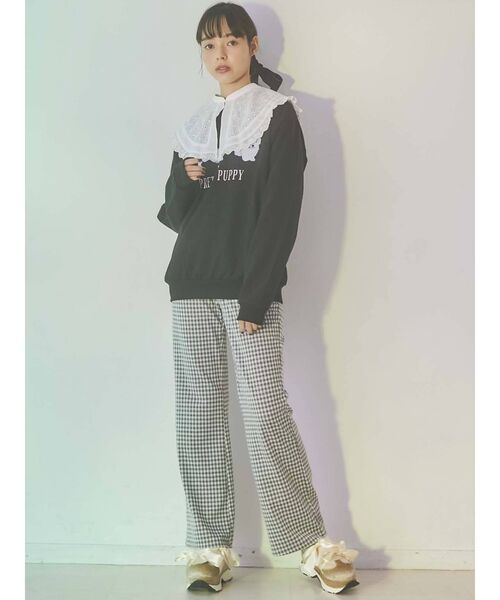 merry jenny（メリージェニー）の「チェックカットパンツ（その他パンツ・レディース・ブラック/ベージュ/ネイビー/グレー・FREE）」の5枚目の写真