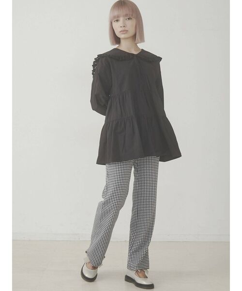 merry jenny（メリージェニー）の「チェックカットパンツ（その他パンツ・レディース・ブラック/ベージュ/ネイビー/グレー・FREE）」の10枚目の写真