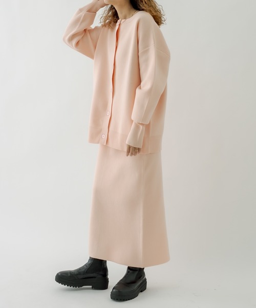 mystic(ミスティック)の「スウェットライクニットスカート(スカート・レディース・ブラック/オフホワイト/ピンク・FREE)」の4枚目の写真