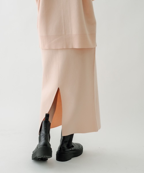 mystic(ミスティック)の「スウェットライクニットスカート(スカート・レディース・ブラック/オフホワイト/ピンク・FREE)」の9枚目の写真