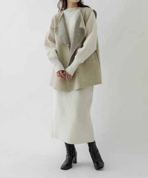 mystic(ミスティック)の「スウェットライクニットスカート(スカート・レディース・ブラック/オフホワイト/ピンク・FREE)」の10枚目の写真