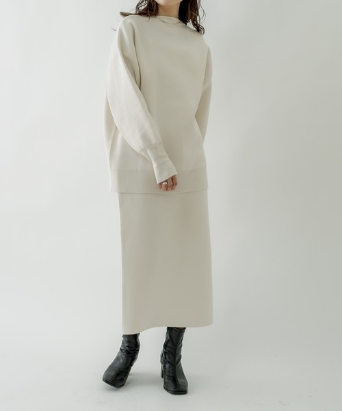 mystic(ミスティック)の「スウェットライクニットスカート(スカート・レディース・ブラック/オフホワイト/ピンク・FREE)」の14枚目の写真