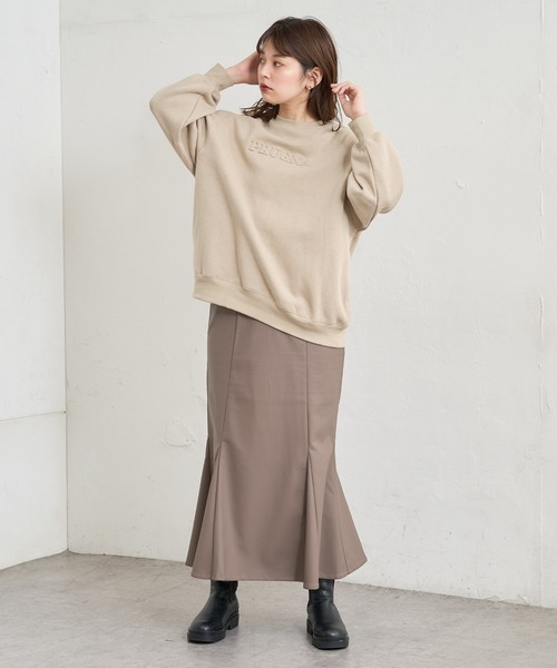 natural couture（ナチュラルクチュール）の「あおいさんコラボエンボスユニセックス裏毛プルオーバー（スウェット・レディース・ピンクベージュ/ライトベージュ/スミクロ/アイボリー・FREE）」の17枚目の写真