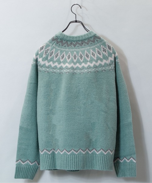 JACKROSE（ジャックローズ）の「ＪＥ－ジャガード球芯柄・クルーニット（ニット/セーター・メンズ・ホワイト/ブラック/グリーン・M/L）」の7枚目の写真