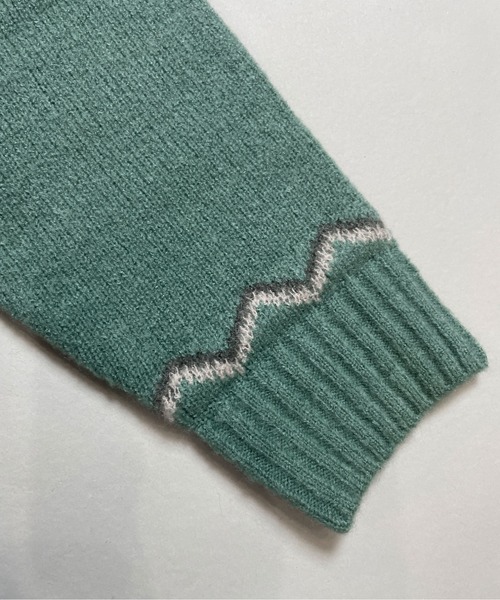 JACKROSE（ジャックローズ）の「ＪＥ－ジャガード球芯柄・クルーニット（ニット/セーター・メンズ・ホワイト/ブラック/グリーン・M/L）」の10枚目の写真