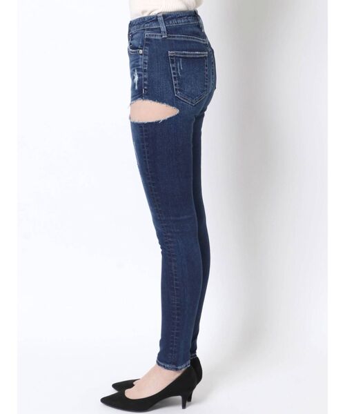 GYDA（ジェイダ）の「M/W SIDE RIPPEDスキニーデニムパンツ（デニムパンツ・レディース・インディゴブルー・X-SMALL/SMALL/MEDIUM）」の9枚目の写真