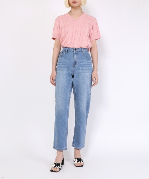 PUNYUS(プニュズ)の「ウォッシュドデニムパンツ(デニムパンツ・レディース・ライトブルー・1/2/4/3)」の12枚目の写真