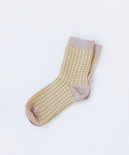 LOWRYS FARM（ローリーズファーム）の「チェックソックス　260802（ソックス/靴下・キッズ・ライトブルー/ベージュ/グレー/イエロー/オレンジ/ブルー・MEDIUM/LARGE）」の3枚目の写真