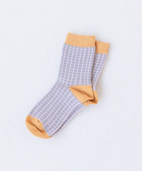 LOWRYS FARM（ローリーズファーム）の「チェックソックス　260802（ソックス/靴下・キッズ・ライトブルー/ベージュ/グレー/イエロー/オレンジ/ブルー・MEDIUM/LARGE）」の5枚目の写真